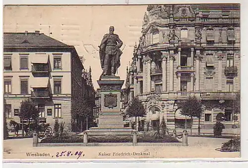 03140 Ak Wiesbaden Kaiser Friedrich Monument 1909
