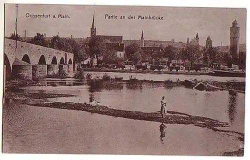 03125 Ak Ochsenfurt partie au pont principal vers 1925