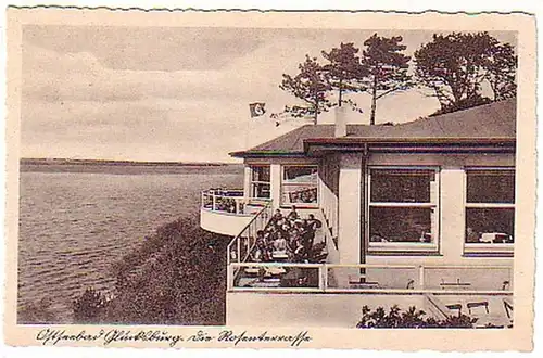 03124 Ak Ostseebad Glücksburg die Rosenterrasse 1944