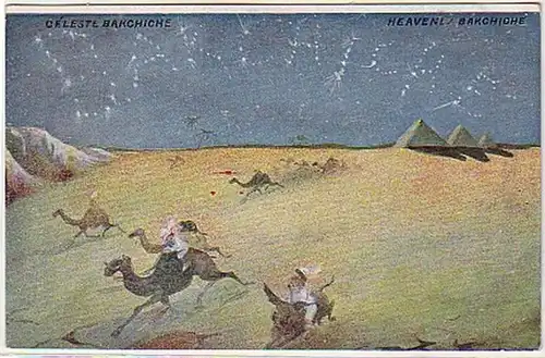 03097 Humor Ak Ägypten "Heaven Bakchiche" um 1910