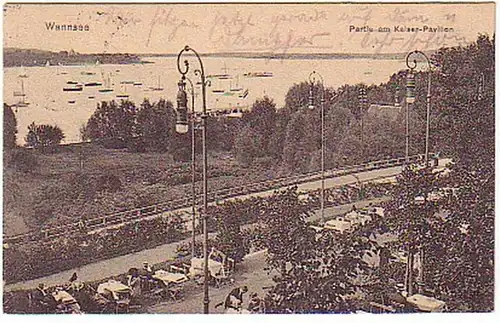 03085 Ak Wannsee Partie am Kaiser Pavillon 1920