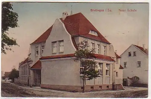 03042 Ak Breitingen in Sachsen neue Schule 1913
