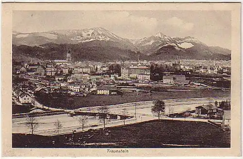 03009 Ak Traunstein in Bayern Totalansicht 1930