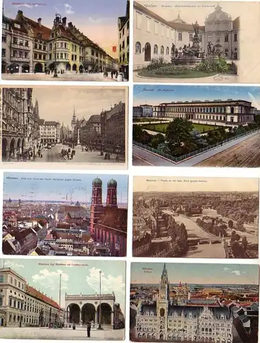 02995/8 belle Ak Munich Marienplatz etc. vers 1920
