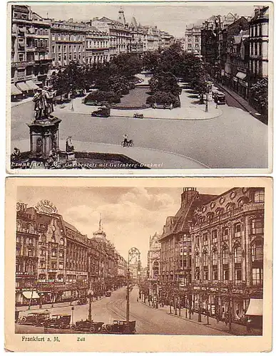 02979/2 Ak Frankfurt a.M. Goetheplatz, Zeil um 1930
