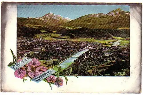 02933 Ak Gruss aus Innsbruck Totalansicht um 1900