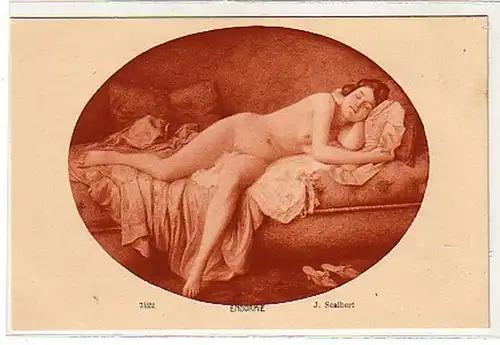 02932 Ak érotique femme nue endormi vers 1920