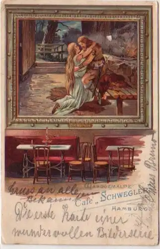 02918 Ak Lithographie Hamburg Café Schwegler 1900