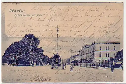 02886 Ak Düsseldorf Heroldstraße avec poste 1901