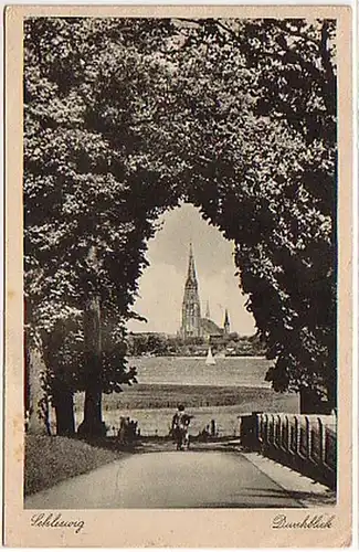 02884 Ak Schleswig Durchblick um 1930
