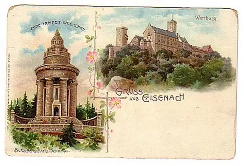 02861 Ak Lithographie Gruss de Eisenach vers 1900