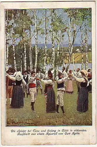 02858 Künstler Ak Volksfest in Nääs Schweden 1921