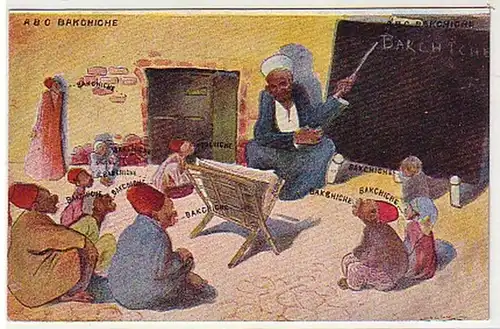 02852 Humor Ak Ägypten "ABC Bakchiche" um 1910
