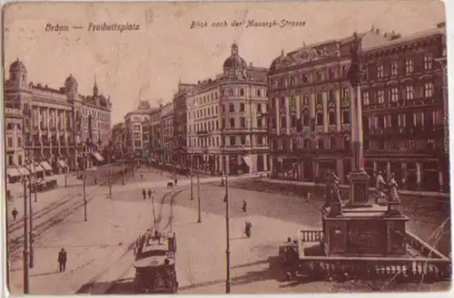 02840 Ak Brünn Freiheitsplatz Masaryk Strasse um 1930