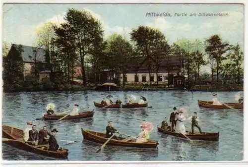 02832 Ak Mittweida Lot de la étang cygne 1908