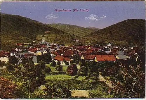 02829 Ak Masmünster (Ob. Alsace) Vue totale vers 1920