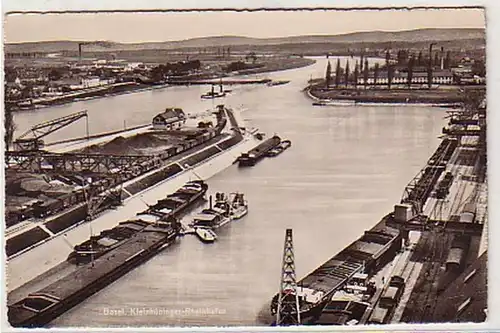 02818 Ak Basel Kleinhüninger Rheinhafen um 1950
