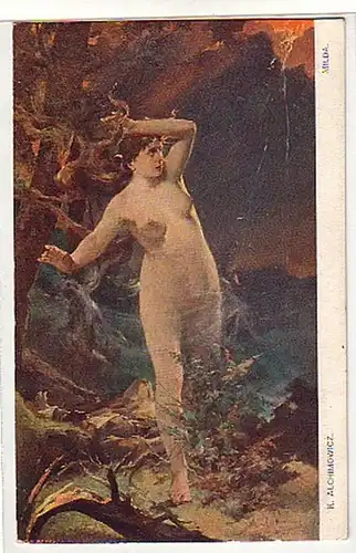 02793 Ak Erotik Frauenakt in Farbe um 1920
