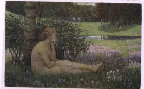 02749 Ak Erotic Müller Belle champ de contes de fées boisés vers 1920