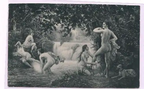 02747 Ak scène érotique classique Femmes à la salle de bains vers 1920