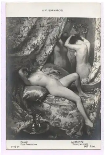 02724 Acte d'Erotique Ak "L'Éveil" vers 1920