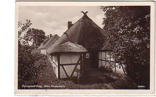 02664 Ak Mer Baltique Bain Deep ancienne maison de pêche autour de 1940