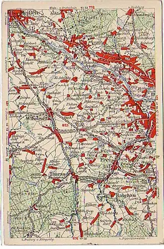 02643 Ak Landkarte Meißen, Tharandt, Radebeul usw.1930