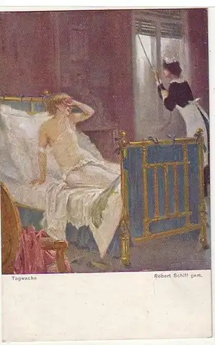 02641 Ak Erotic R. Bateau "Tagwache" vers 1920