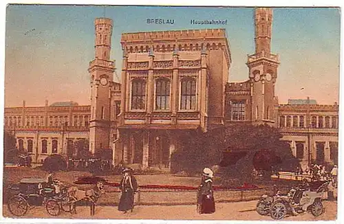 02606 Feldpost Ak Breslau Hauptbahnhof 1916