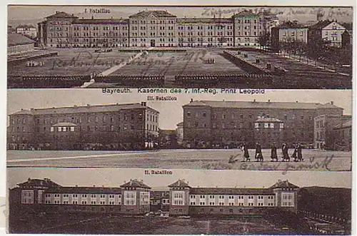 02605 Ak Bayreuth Kasernen Prinz Leopold 1912
