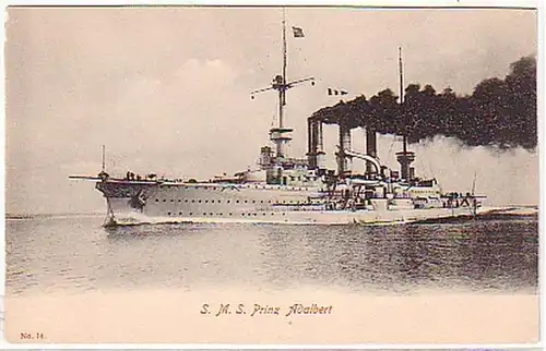 02603 Ak navire de guerre allemand S.M.S. Prince Adalbert