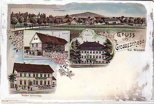 02599 Ak Lithographie Gruss aus Grosszschepa 1909