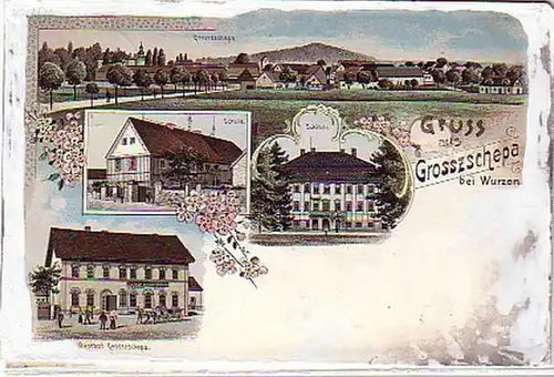 02599 Ak Lithographie Gruss de Grosszschépa 1909