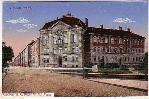02590 Ak Landau Palatinat Caserne 18. Inf. Regts. 1918
