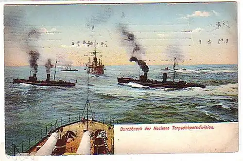 02586 Ak Percée de la division de torpilles en haute mer