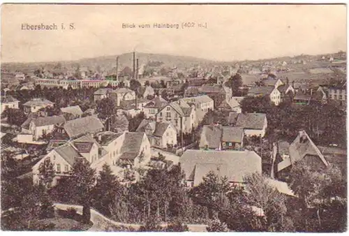 02580 Ak Ebersbach en Saxe Vue du Hainberg vers 1920