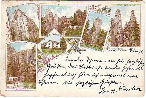 02578 Ak Lithographie Adersbach in Böhmen 1898