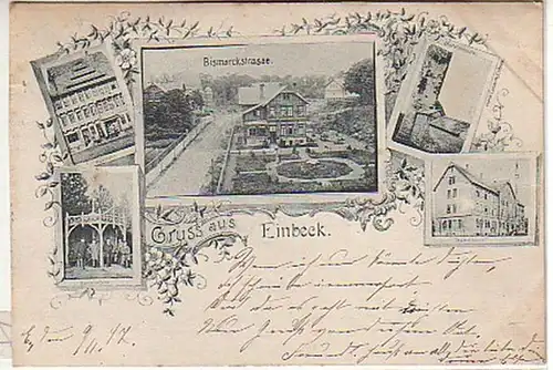 02577 Ak Gruss de Einbeck Bismarckstrasse etc. 1897
