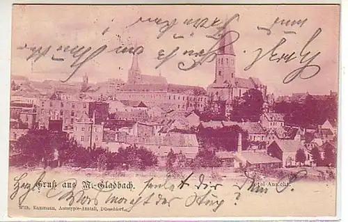 02573 Ak Gruss aus Mönchen Gladbach Totalansicht 1900