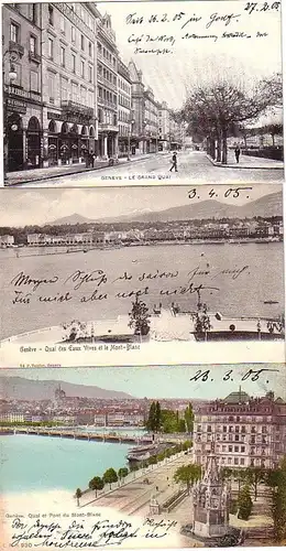 02547/3 Ak Genève Suisse le Grand Quai, etc. vers 1910