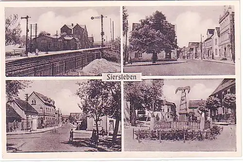 02524 Mehrbild Ak Siersleben Bahnhof usw. um 1940
