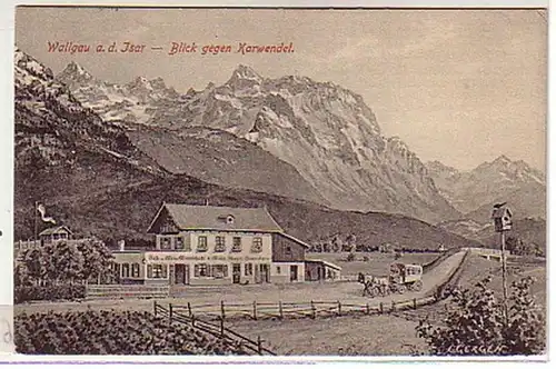 02516 Ak Wallgau an der Isar Gasthaus um 1920