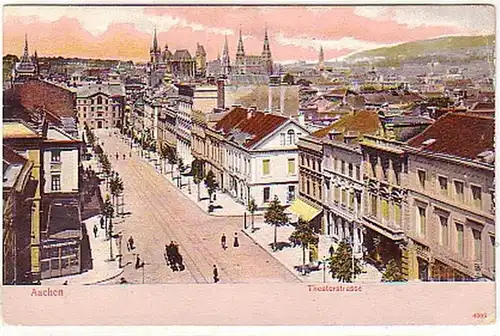 02484 Ak Aachen Theaterstrasse vers 1900