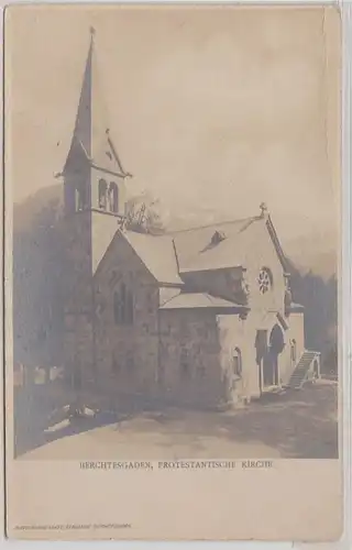 02470 Foto Ak Berchtesgaden protestantische Kirche um 1900