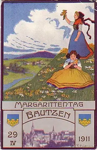 02460 Ak Margarittentag Bautzen 29 mai 1911