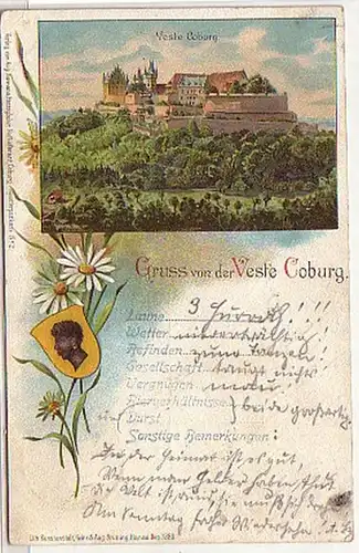 02451 Ak Lithographie Salutation de la Veste Coburg 1898