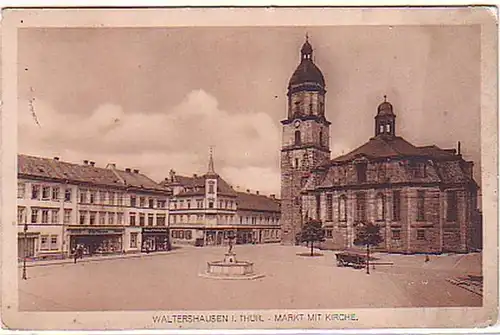 02448 Ak Waltershausen à Thüringe. Marché 1919