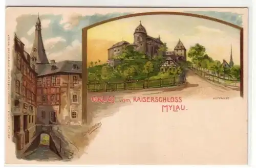 02437 Ak Lithographie Gruß aus Mylau um 1900