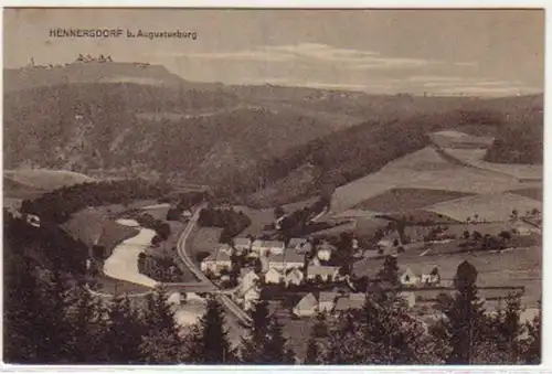 02432 Ak Hennersdorf bei Augustusburg Totalansicht 1911