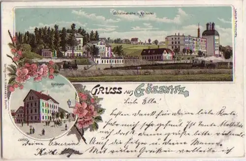 02399 Ak Lithografie Gruss aus Gössnitz 1907